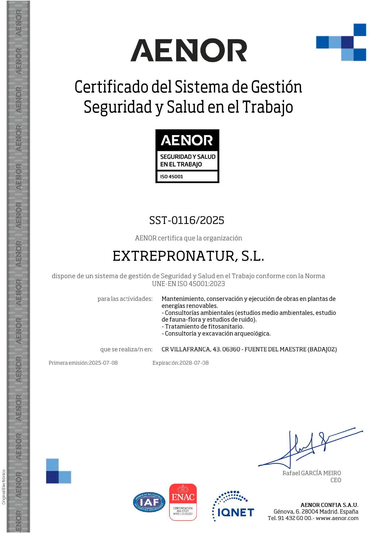 certificado-45001 Certificado Calidad Aenor ISO 9001-2015